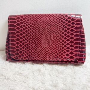 Kemestry Red Snake Print Clutch Wristlet